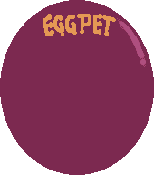 Tamagotchi-style egg background, Cohost color scheme.